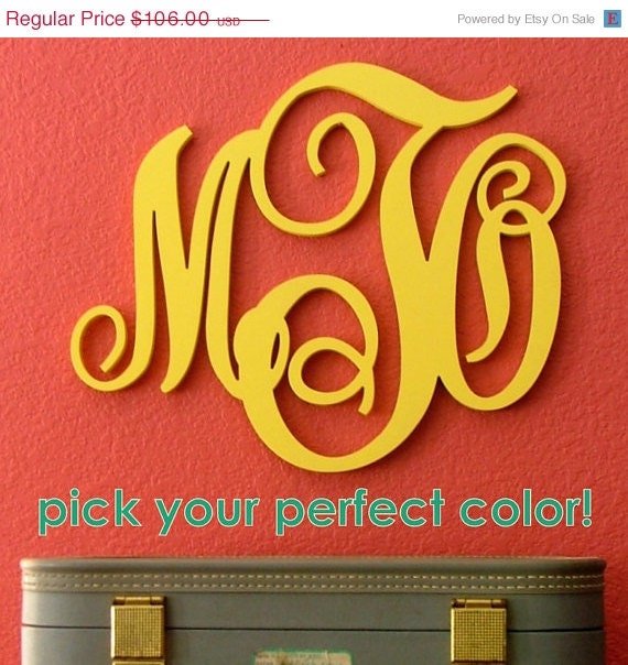 15" Large Wall Monogram Custom Decor Wooden Initials Wall Letters Modern Wall Decor Gifts Wall Hanging