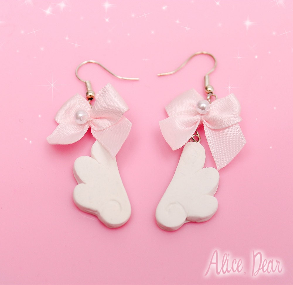 Ribbon Angel Earrings