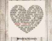 I love you - Typography  Art Print- Handmade by Mursblanc on Etsy- 8x8