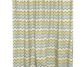 Spring Sale- Clearance Chevron Shower Curtain Zig Zag  Premier Prints Zoom Zoom Summerland Natural Twill  72x72
