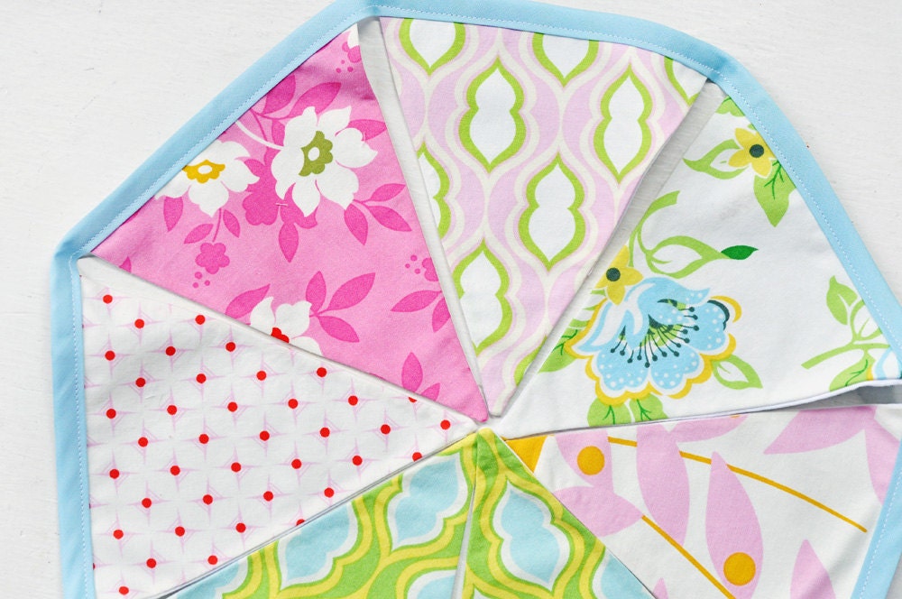 Bright and Lively Fabric Bunting Banner