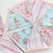 Fabric bunting banner Pink and Aqua