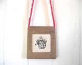 Raspberry. Eco Friendly. Upcycled Burlap. Tshirt. Sling Bag. Earth Day. Spring Fashion. Bicycle. For Her. Mothers Day. Gift Idea.