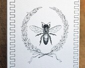 Bee and Laurel Wreath Note Card
