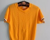 80's ALLSTAR short sleeve sweater M/L