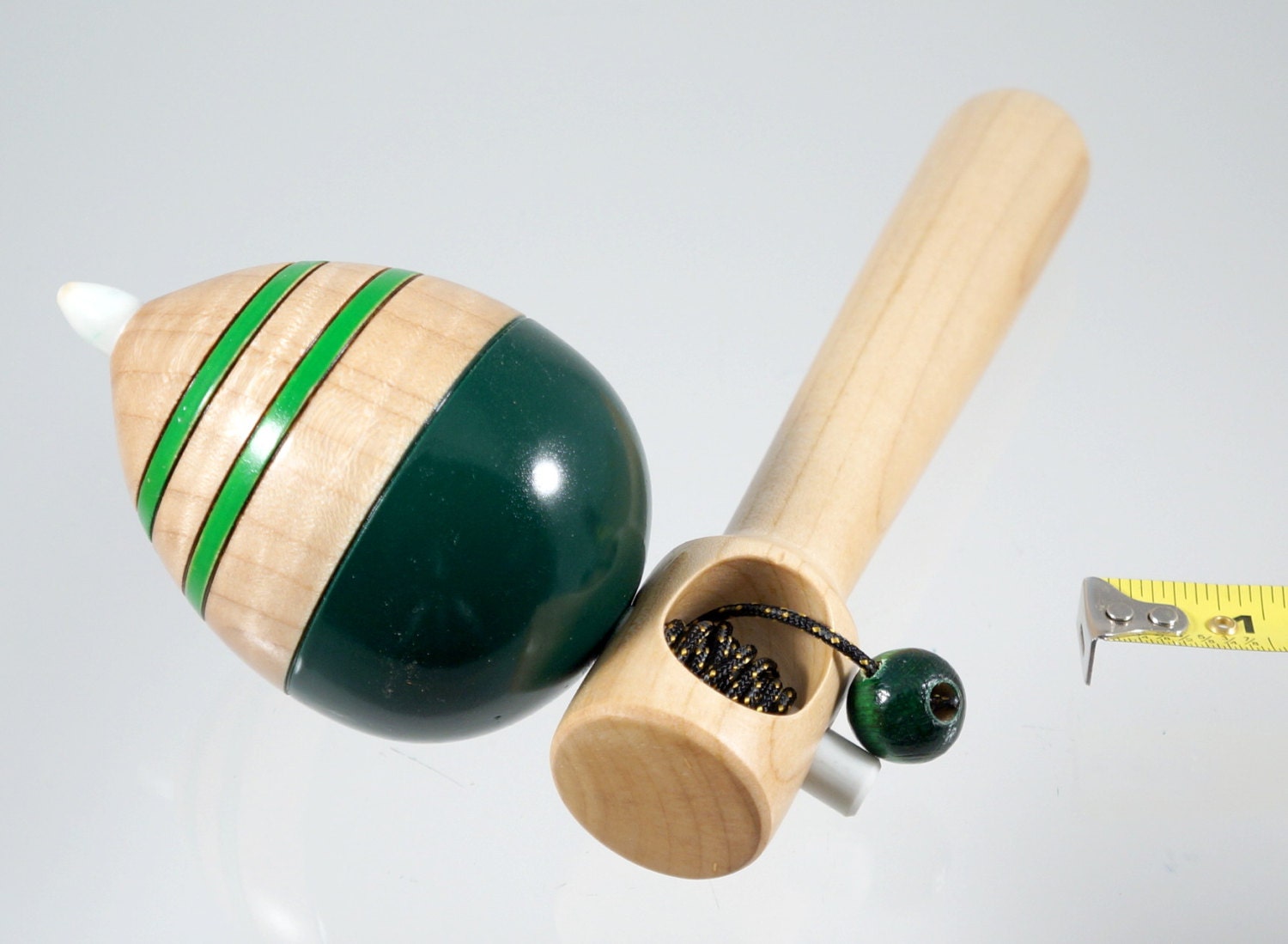 Toy top No. 154, Wood spinning top with handle. Free shipping to US.