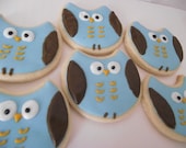 Look Whoo's OWL sugar cookies for birthday party, baby shower -  1 dozen
