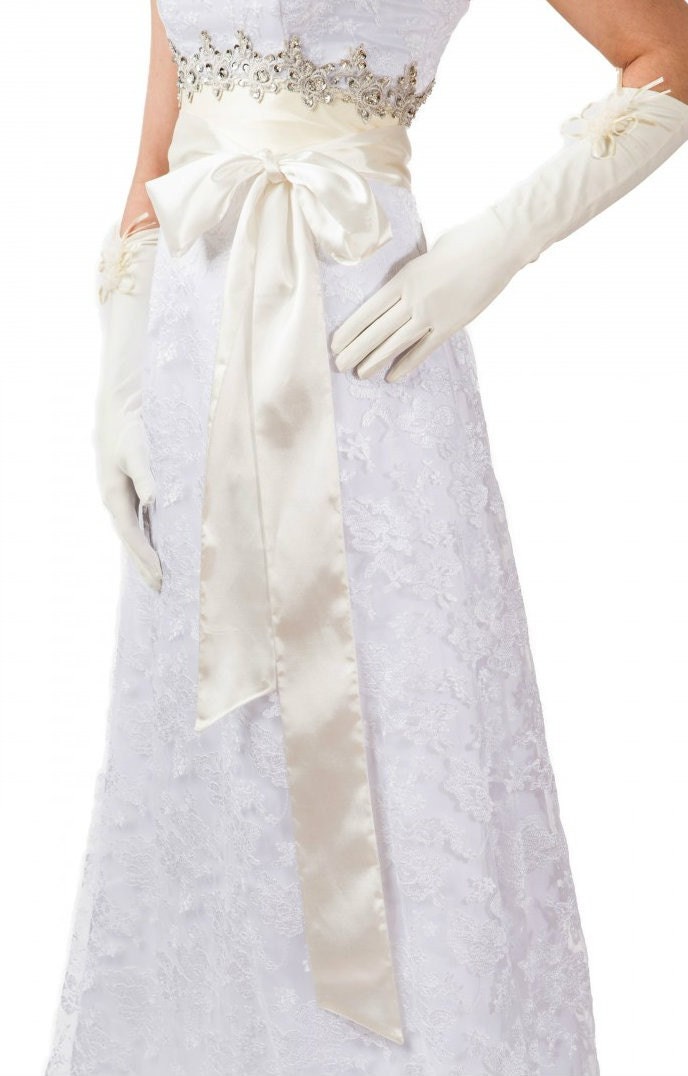 Bridal Sash Belt made from, Light Ivory, 3" Wide Double Faced High Quality Satin