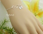 Infinity Bracelet, TWO Initial Bracelet, Infinity Jewelry, Bridesmaid Gift, Silver ADJUSTABLE, Sister, Friendship, Bridesmaid Jewelry