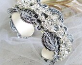 Bridal Wedding Cuff,  Vintage Wedding Jewelry, Bridesmaid Jewelry