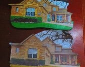 Custom House Paintings, all occasion, 5 inches up to 7 inches Paintings or Ornaments. Keepsakes