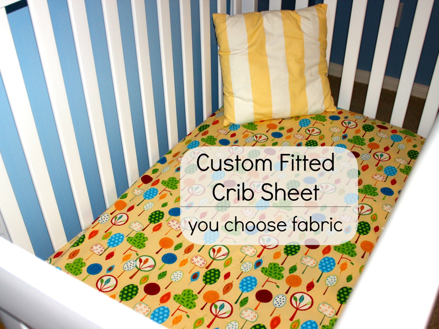 CUSTOM Fitted Crib Sheet in YOUR CHOICE of designer cotton fabric