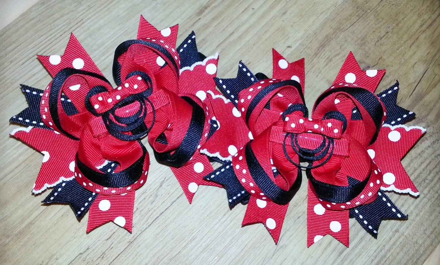 Minnie Mouse, Boutique Hair Bows, Piggy Set