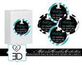 Milk and Cookies Collection - Printable Favor Bag Stickers or Labels - INSTANT DOWNLOAD