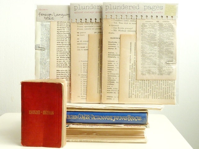 Foreign language text papers - VINTAGE PAPER PACK