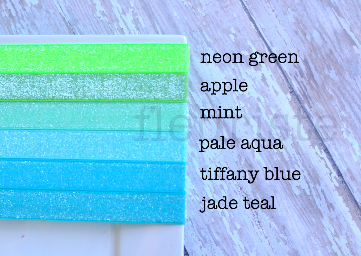Glitter Elastic Headbands-Set of Ten-Pick Your Colors-5/8" Width with Clip Loop