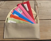 SIX  Fabric Cash Envelopes with CARRIER and Zipper Pouch//You Chose Your Fabric Color