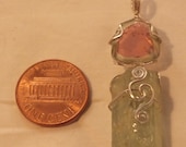 Tourmaline and Green Aquamarine Pendant in Sterling