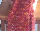 Hand Knit Berry Colored Scarf
