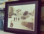 Antique WWI Era Framed Military Parade Photo