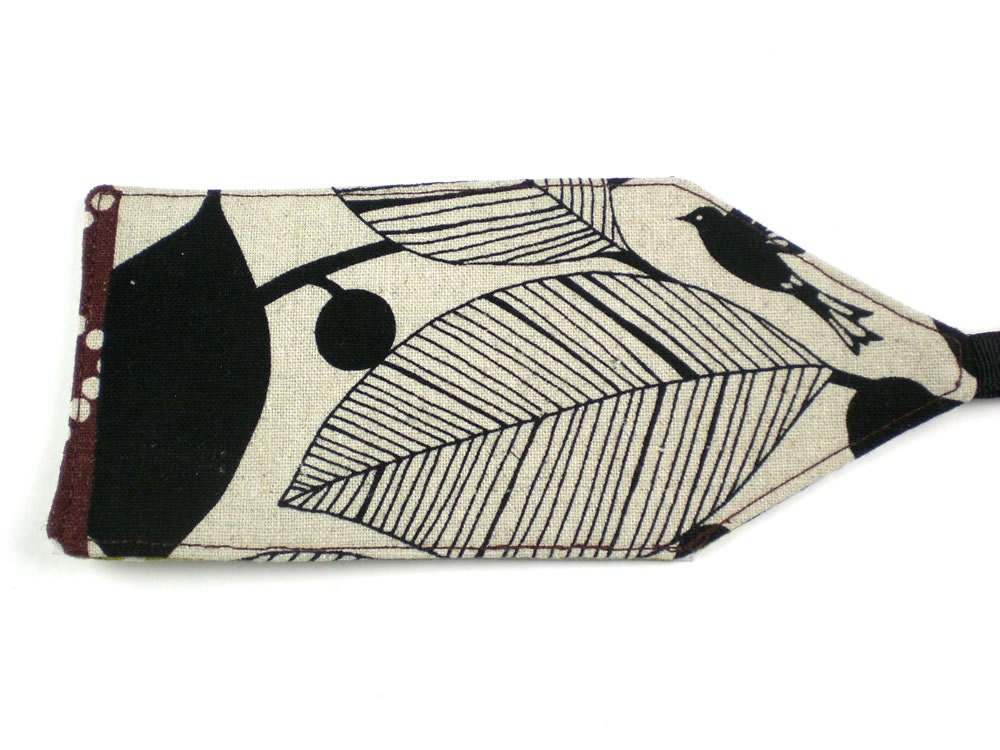 Luggage Tag - Patchwork Black and White - Japanese Import Fabric