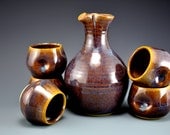 Sake Set. Pitcher and 5 cups A