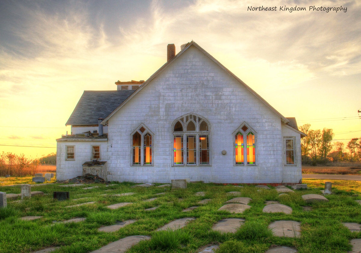Abandoned Church on the Chesapeake at Sunset 8x10