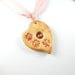 Valentine Heart Cookie Pendant Gold Red Murano Bead