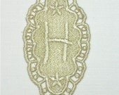 Monogram Letter H Venice Venise Lace Initial Personalize Crazy Quilting Jewelry