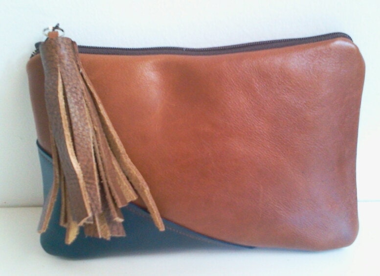 Leather Clutch Purse,  Brown Leather Clutch, Navy Blue Clutch Leather