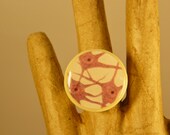 Nerve Cells Ring - Recycled Game Piece - Vintage Science Book Illustration