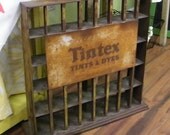 Vintage Tintex Dyes Store Display Cabinet Metal with Great Patina