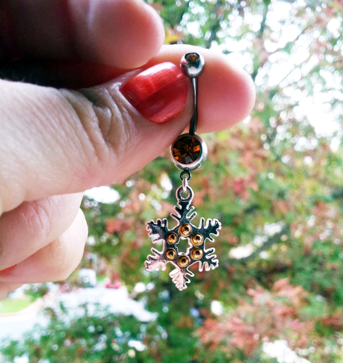 Snow Flake- Belly Ring