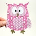 Paper Owl Printable - Pink Layered Papercraft Embellishment