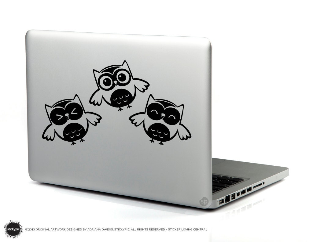 Owl-A-Flutter (Laptop Decal Removable Vinyl Laptop Sticker Computer Decal PC Apple Macbook Mac Geekery Wall Sticker)