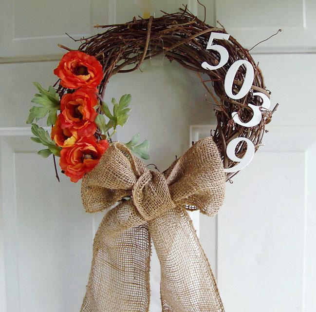Grapevine Wreath Customized with your Street Numbers