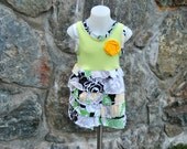 Upcycled Girls Ruffle Tank Dress Size 2