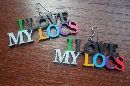 I Love My Locs Hand Painted Earrings