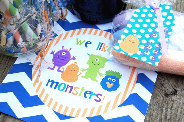 Monster Bash Full Printable Decor for Baby Shower or Birthday Party DIY Decorations by BeeAndDaisy - Instant Download Il_570xn