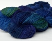 Blue, purple green BFL and nylon sock yarn, 4 oz: Under the Sea