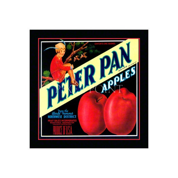 Blank Journal - Peter Pan Apples - Fruit Crate Art Print Cover