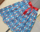 Womens The Cat in the Hat Skirt - Full Gathered Skirt - with a Red Satin Bow - Celebrate Dr. Seuss -Full of Twirl Flounce