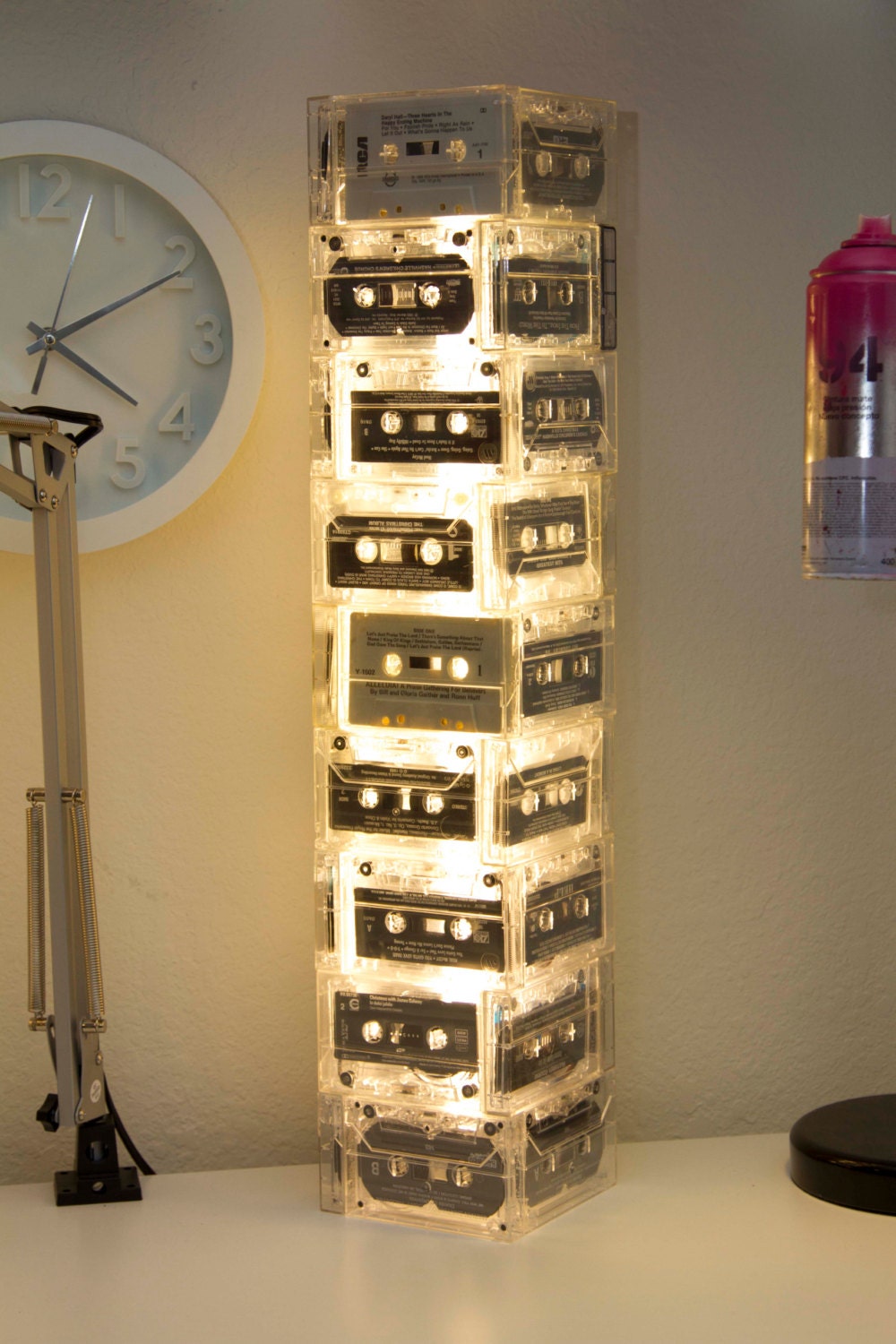 Retro Recycled Cassette Lamp