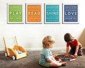 Typography art prints for kids playroom art. Kids Wall Art. Inspiration quote prints for children art. 4 - 11x14 Children Decor by Wallfry
