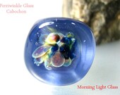 Glass Periwinkle Cabochon with a frti Implosion Center, SRA, cs95