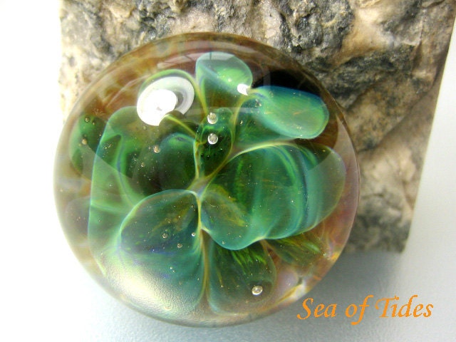 Sea of Tides Glass Cabochon Focal Bead, SRA, cs99
