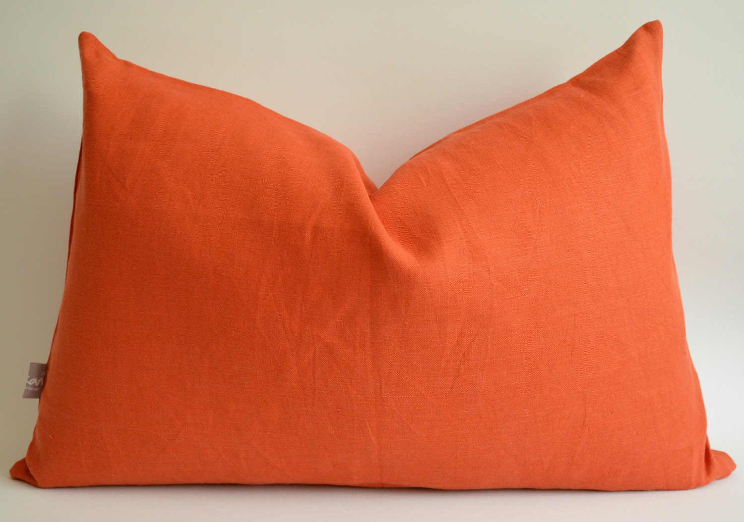 Sukan / 1 Linen pillow cover orange - decorative covers - orange pillows - throw pillows - linen lumbar pillow - decorative throw pillows