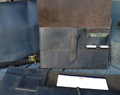 Big Apple Ipad bag - hand stitched leather -13 inch case with cross body strap