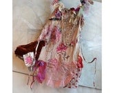 Beautiful Unique Art to Wear Georgette  Dress TWENTIES HIPPIE CINDERELLA  Boho Gipsy Romantic Feminine