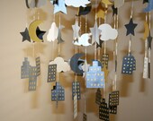 Starry Night City Skyline Mobile - 12" Ring - Made to Order
